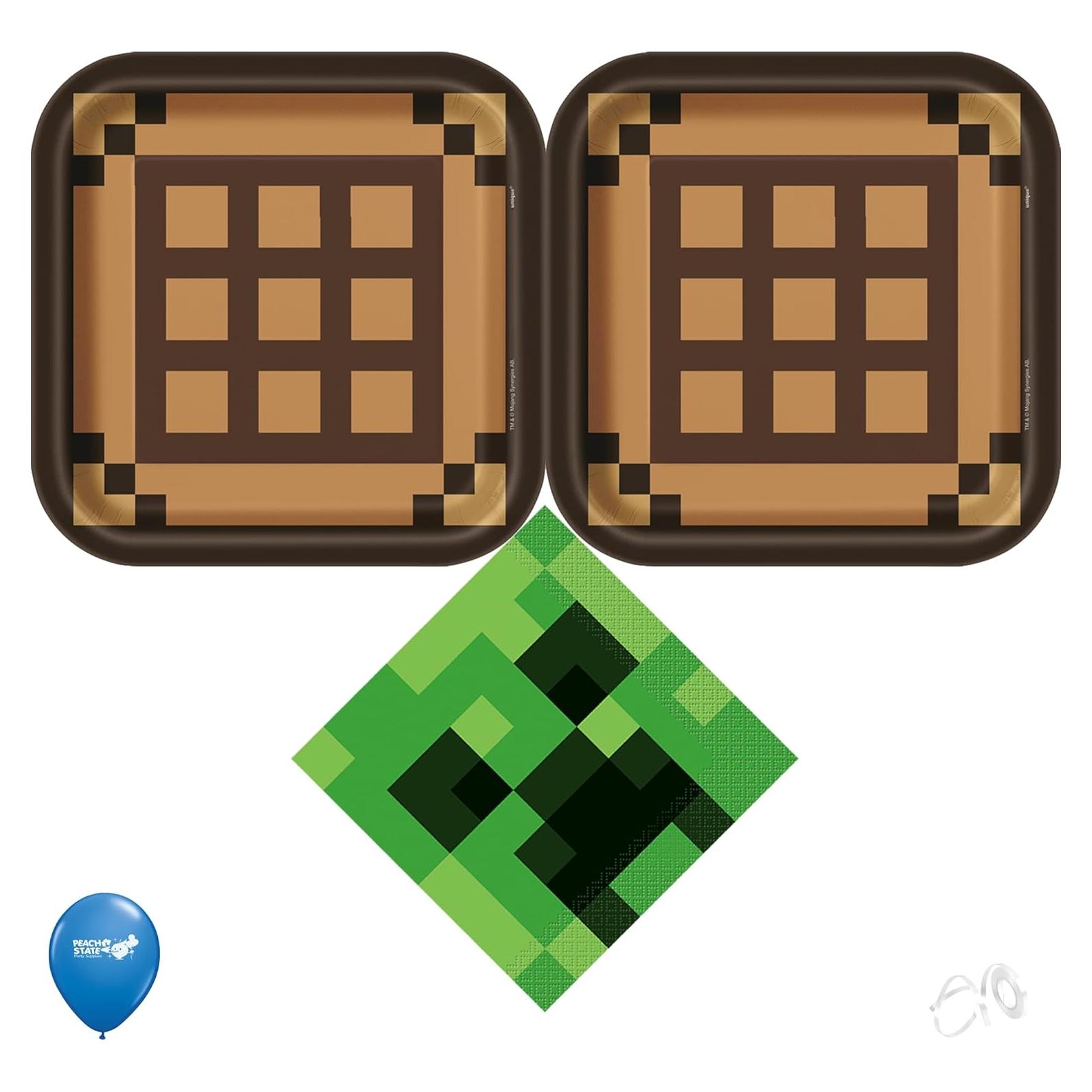 Paquete de Suministros para Fiesta de Cumpleaños Minecraft 16p