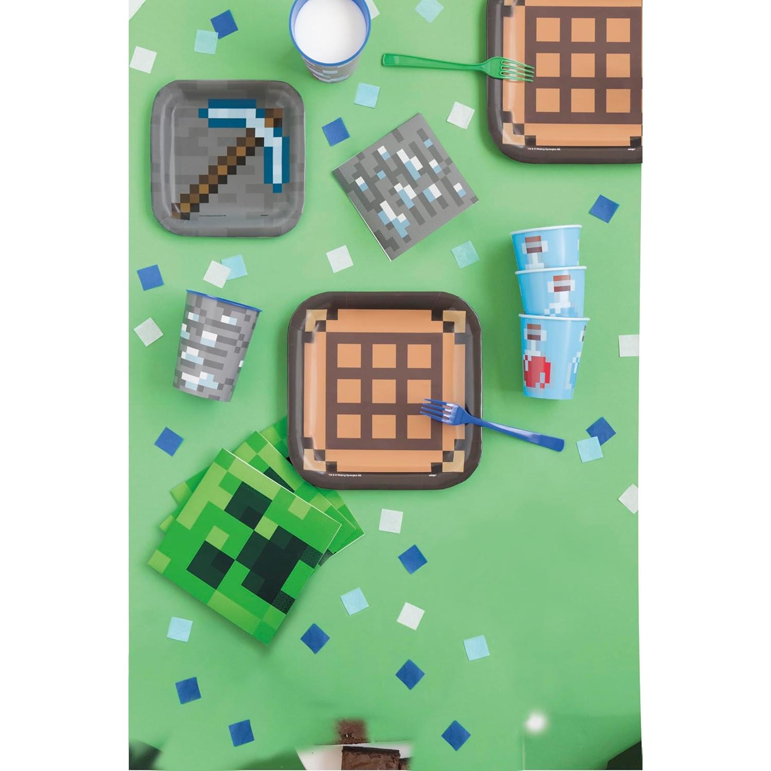 Paquete de Suministros para Fiesta de Cumpleaños Minecraft 16p