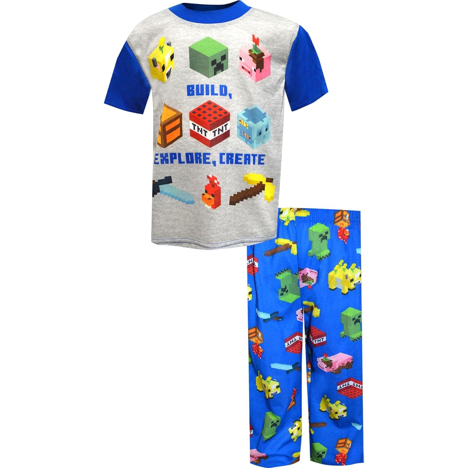 Conjunto de Pijamas Minecraft para Niños 2 Piezas Azul Talla 8