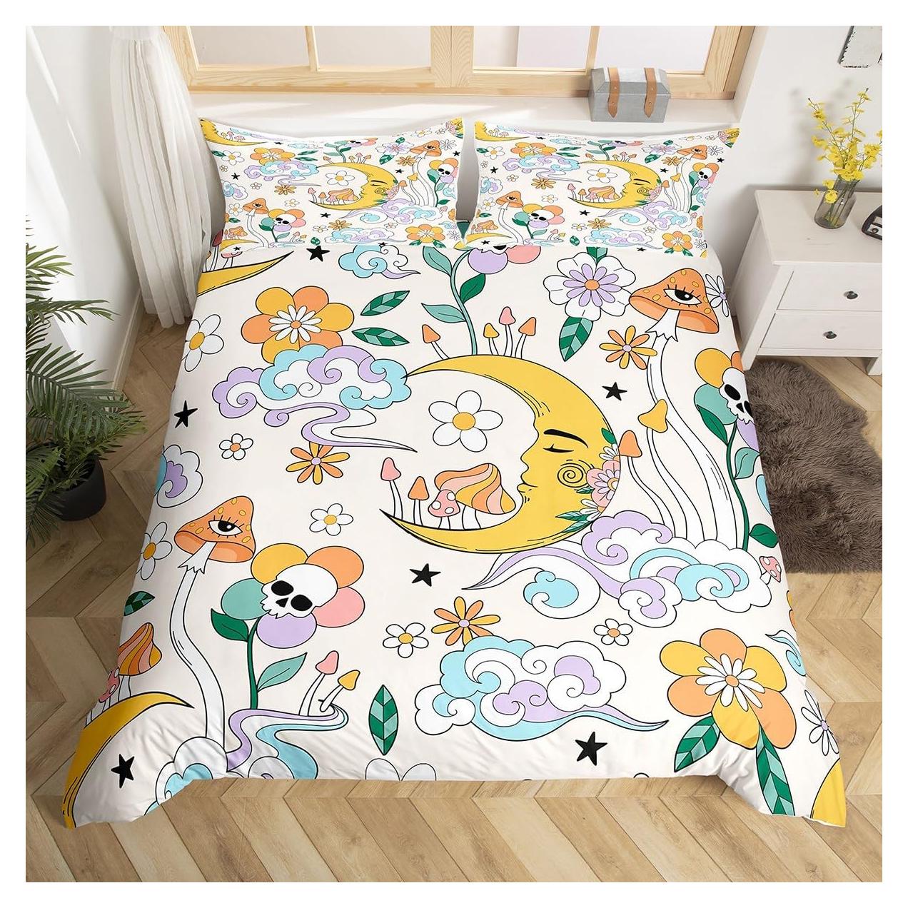 Funda de Edredón Queen Castle Fairy Floral Bohemio 3 Piezas