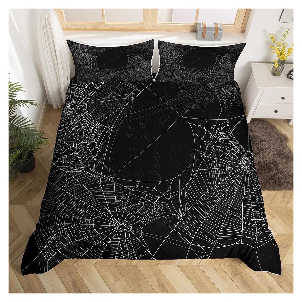 Juego de Funda de Edredón King Castle Fairy Telaraña Negra