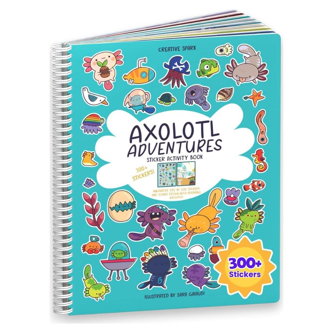 Libro de Stickers Axolotl Cupkin - 300 Stickers y 8 Escenas