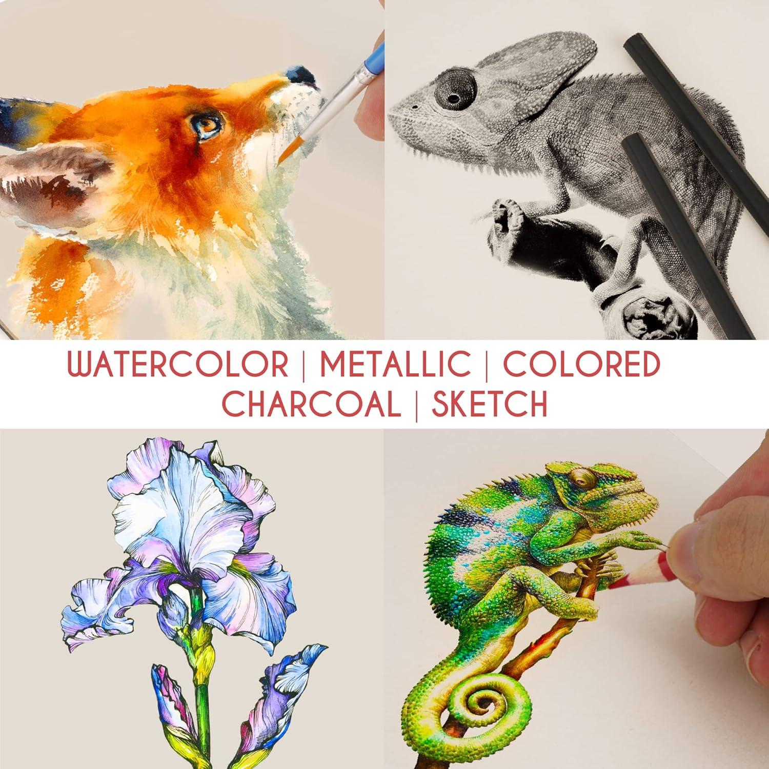 Kit de Dibujo Zenacolor 74 Piezas con Lápices y Cuaderno A5