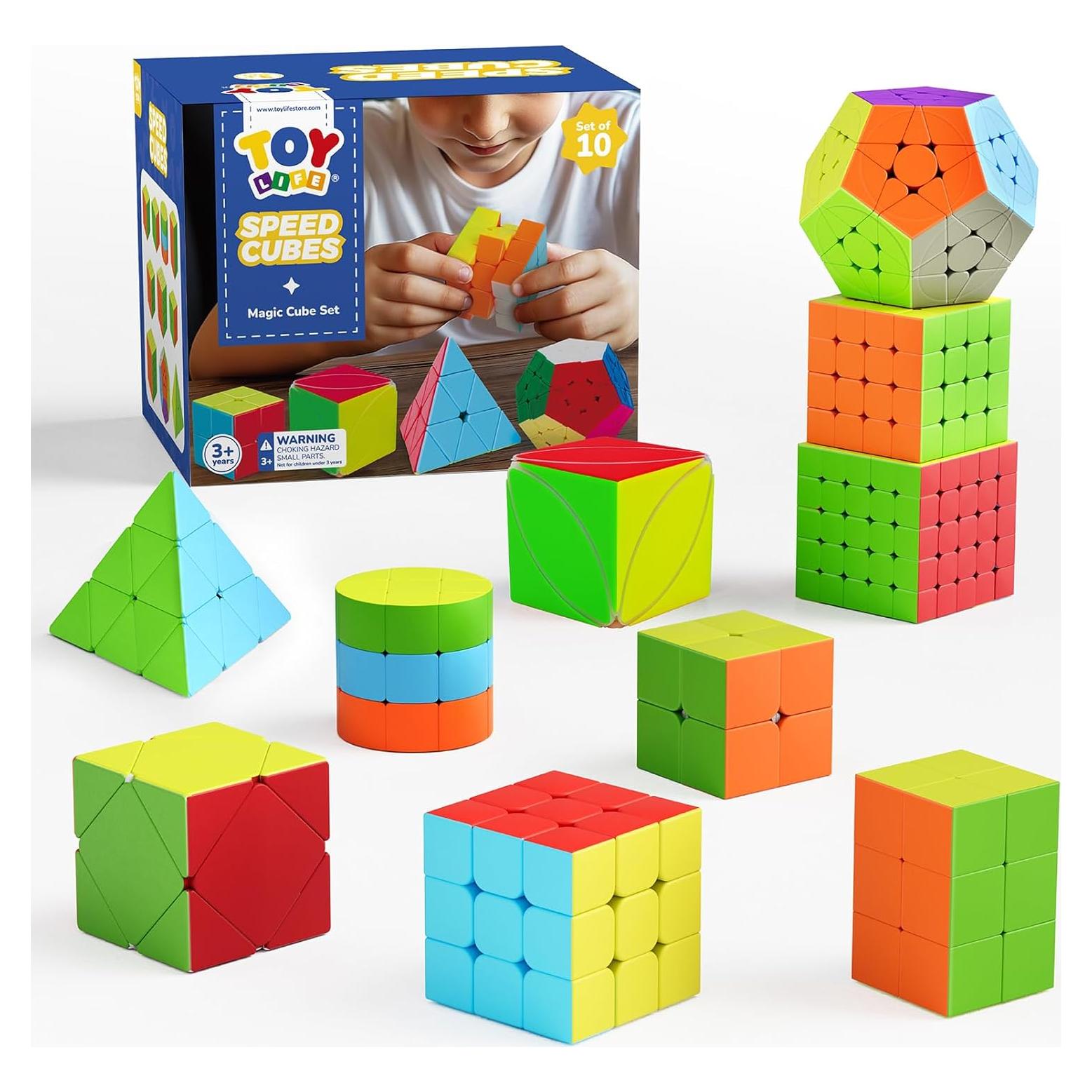 Conjunto de Cubos Mágicos TOY Life 10 Piezas - 3x3, 2x2, 4x4, Pirámide, Megaminx