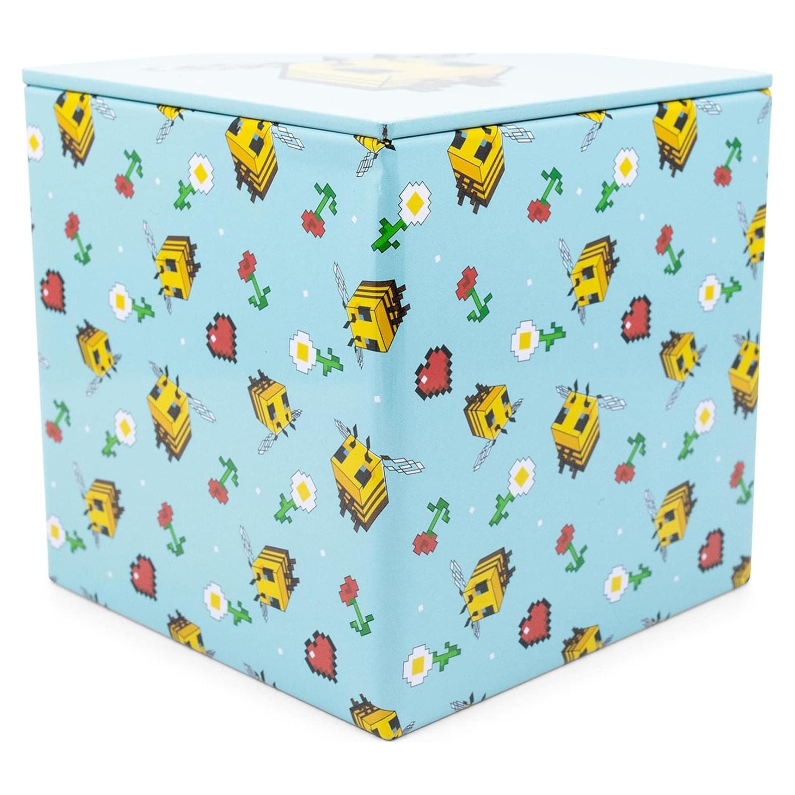 Caja de Almacenamiento Minecraft Lata Patrón Abeja 10.16 cm
