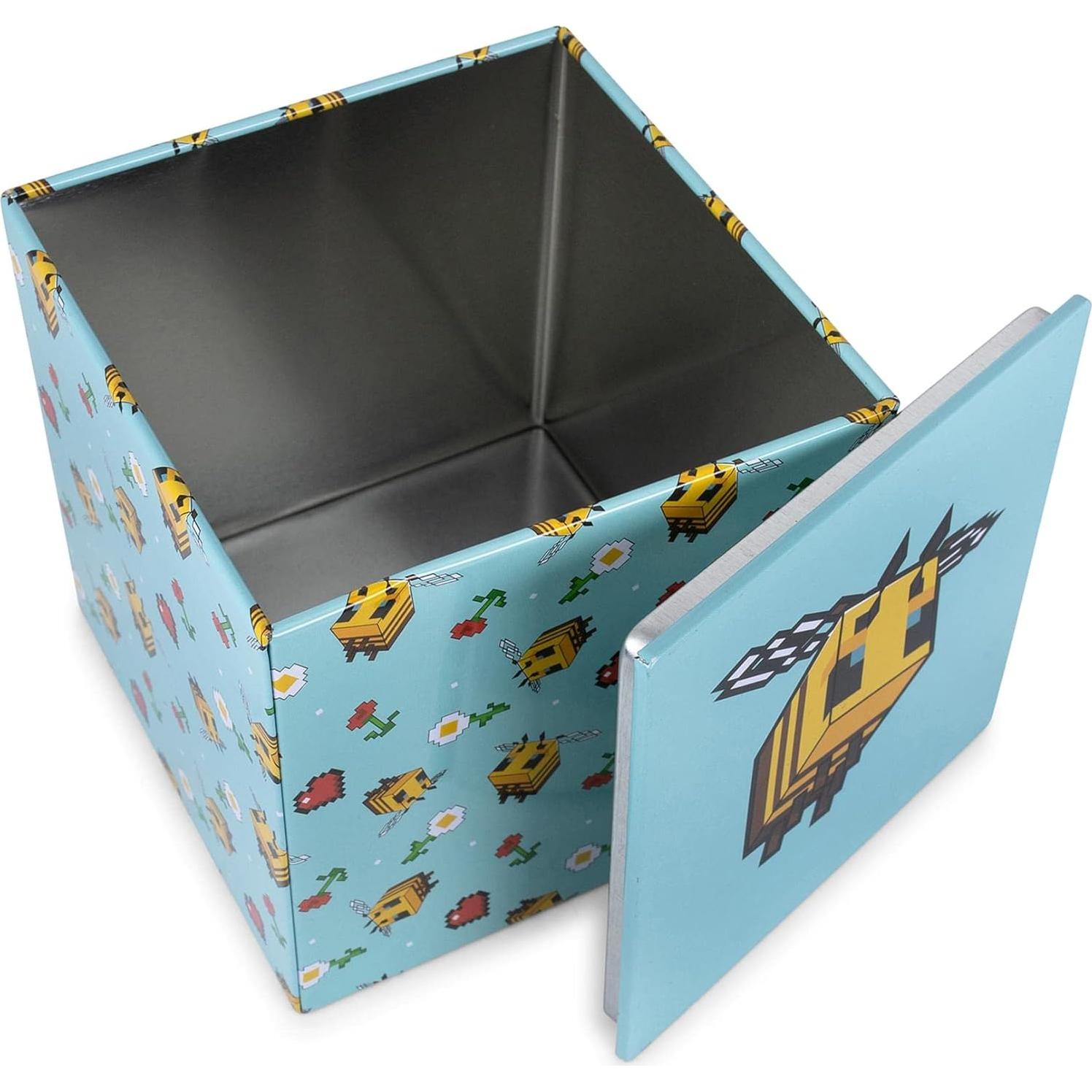 Caja de Almacenamiento Minecraft Lata Patrón Abeja 10.16 cm