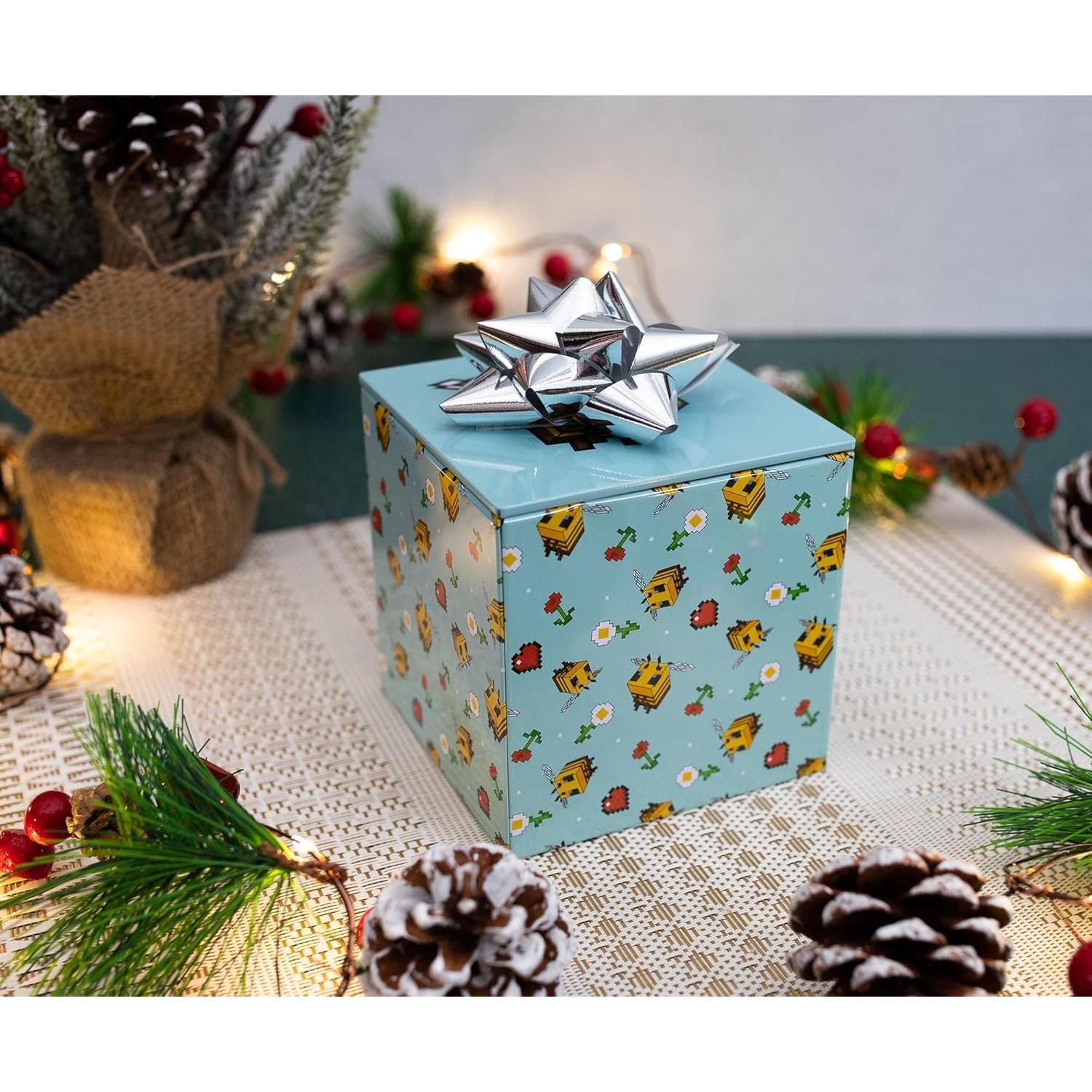 Caja de Almacenamiento Minecraft Lata Patrón Abeja 10.16 cm