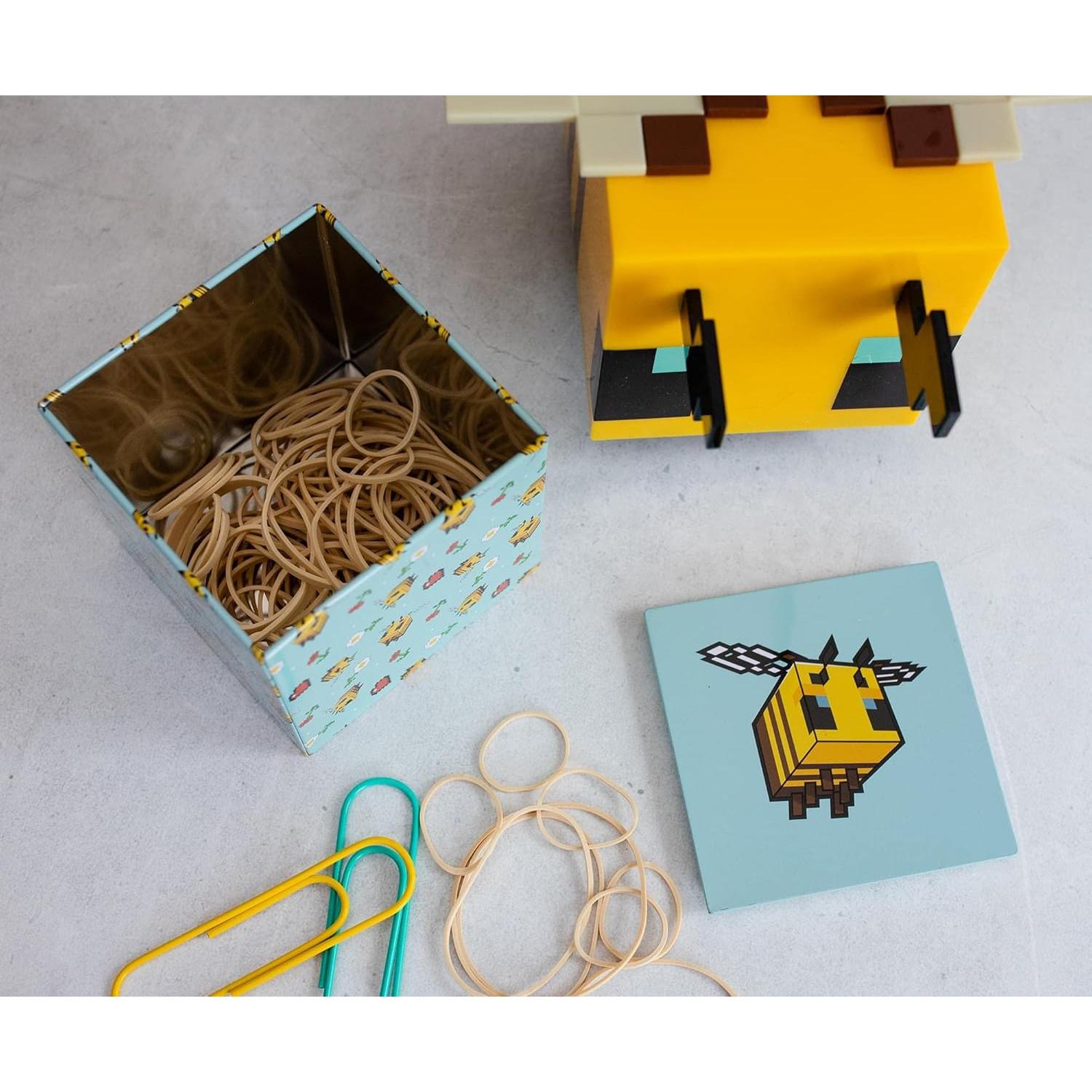 Caja de Almacenamiento Minecraft Lata Patrón Abeja 10.16 cm