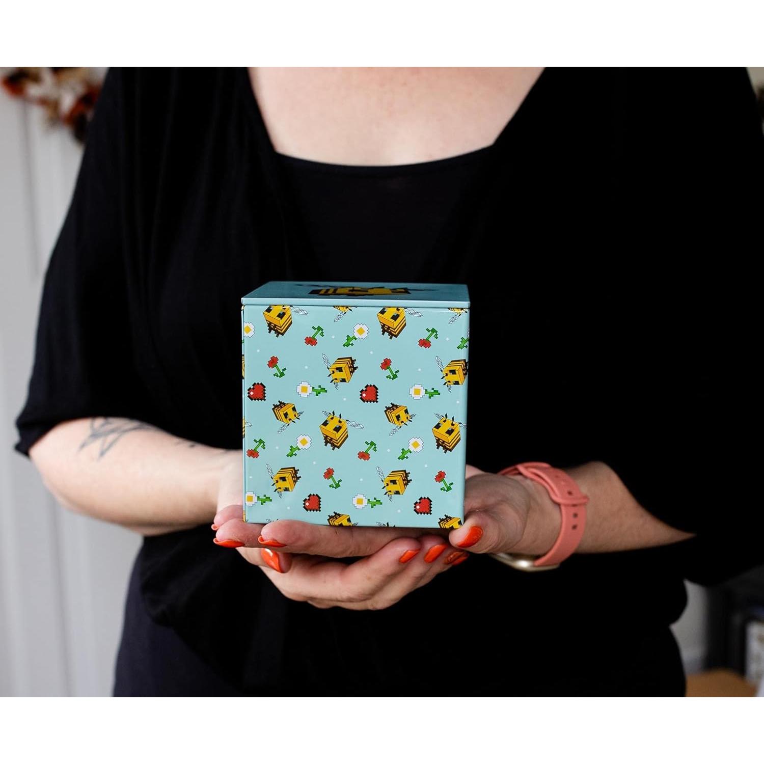 Caja de Almacenamiento Minecraft Lata Patrón Abeja 10.16 cm