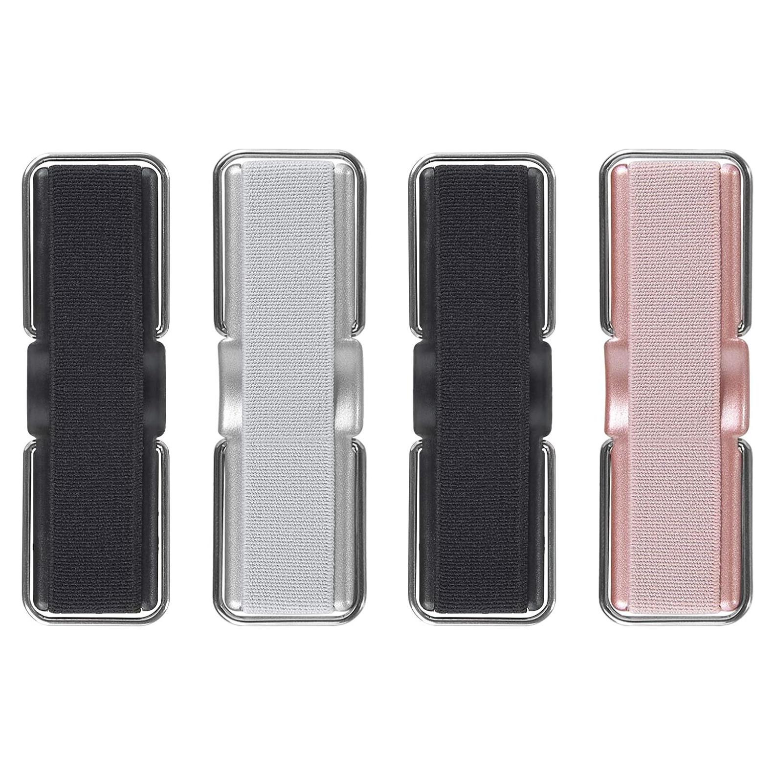 Soporte para teléfono CISID 4 Pcs con correa elástica - Negro, Plata, Rosa, Oro