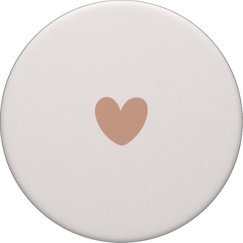 PopSockets Adhesive PopGrip Corazón Beige Claro y Blanco