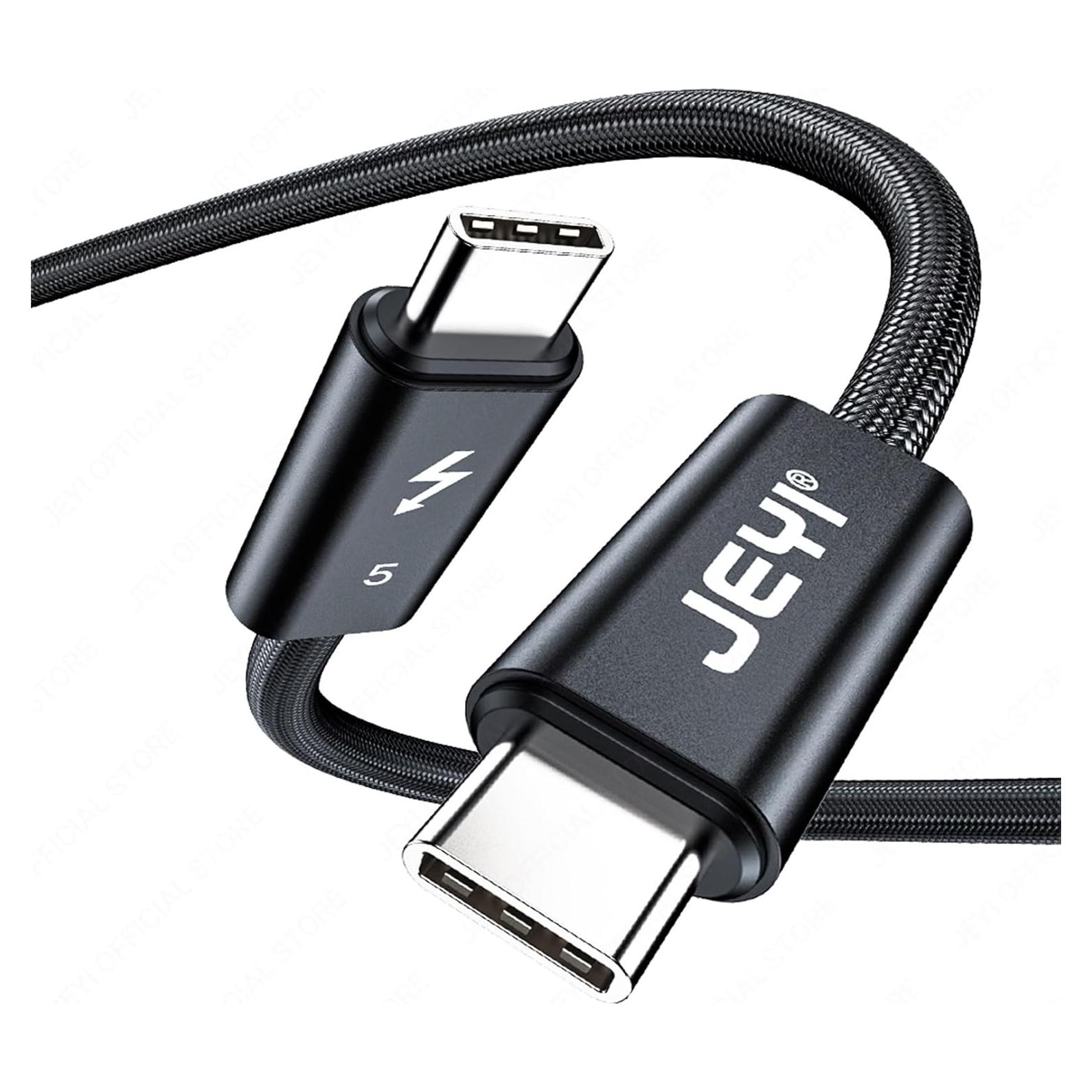 Cable Thunderbolt 5 JEYI 1m 80Gbps Carga Rápida 240W