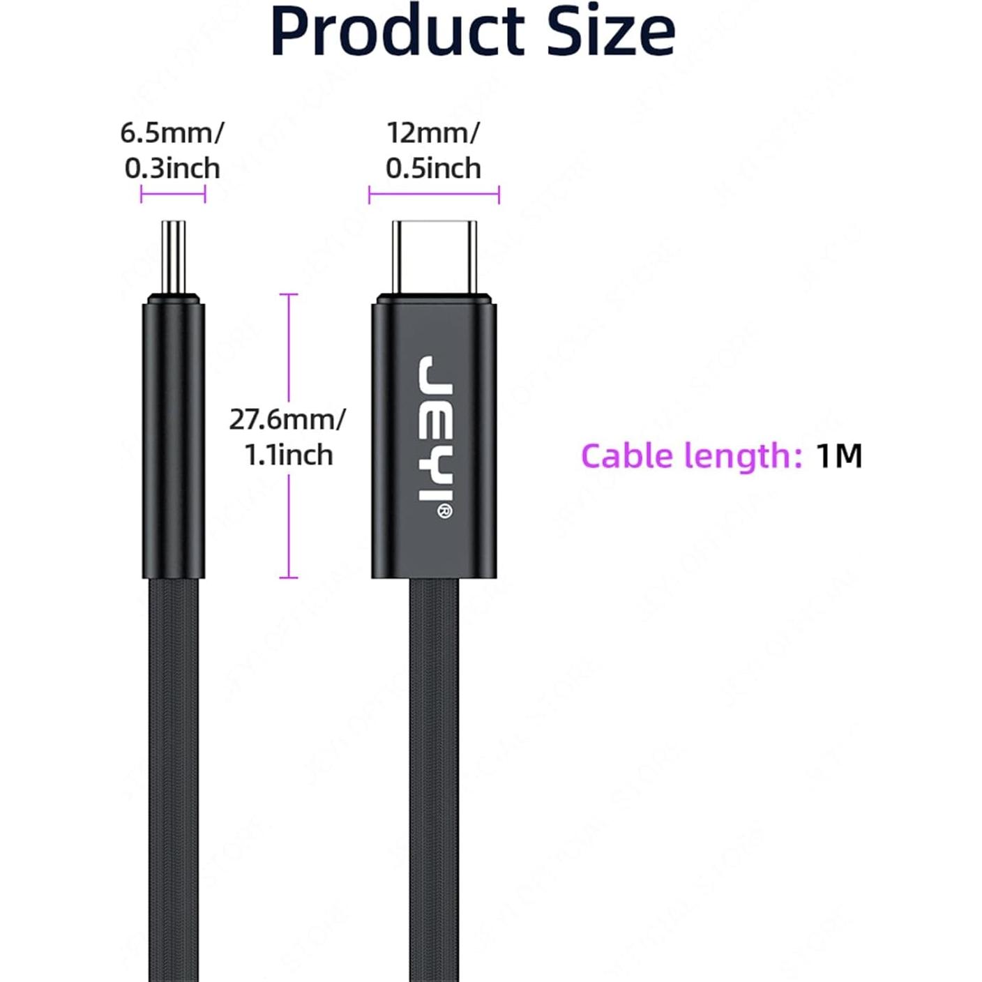 Cable Thunderbolt 5 JEYI 1m 80Gbps Carga Rápida 240W