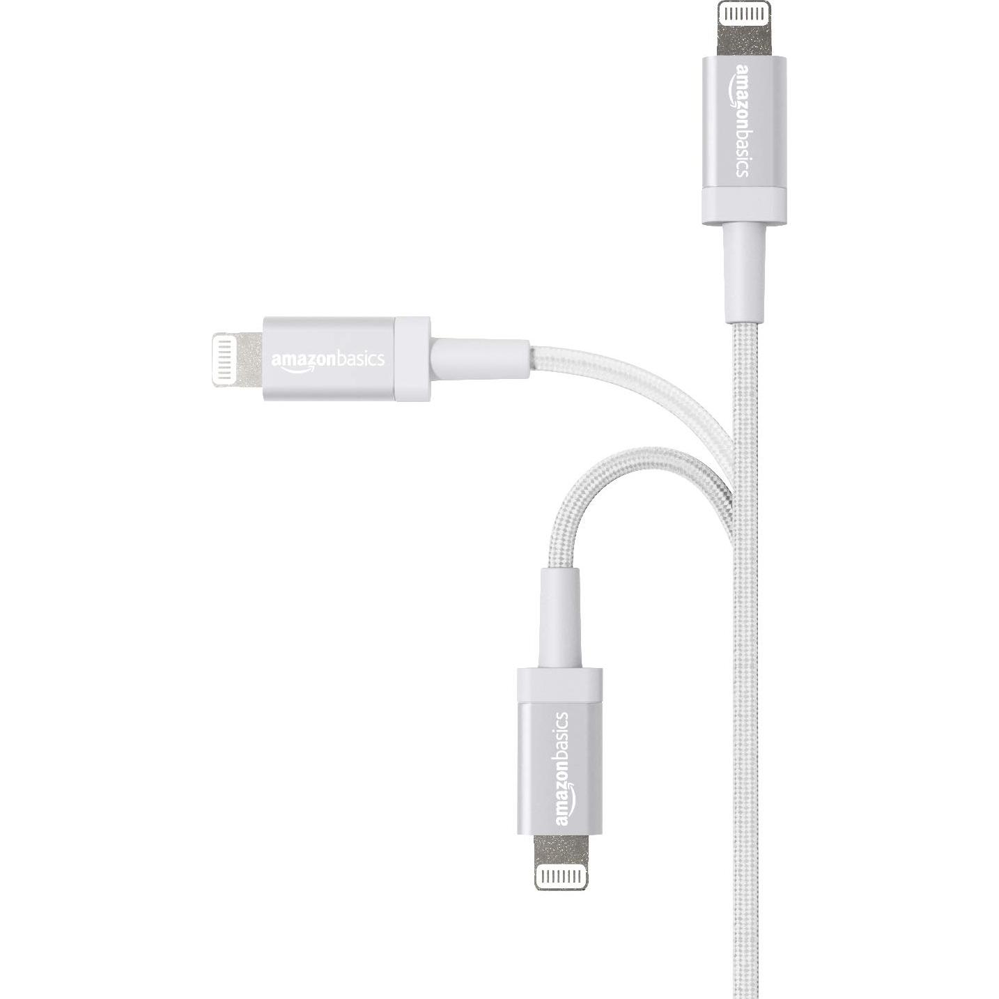 Cable USB-A a Lightning Amazon Basics 1.83m Plata MFi