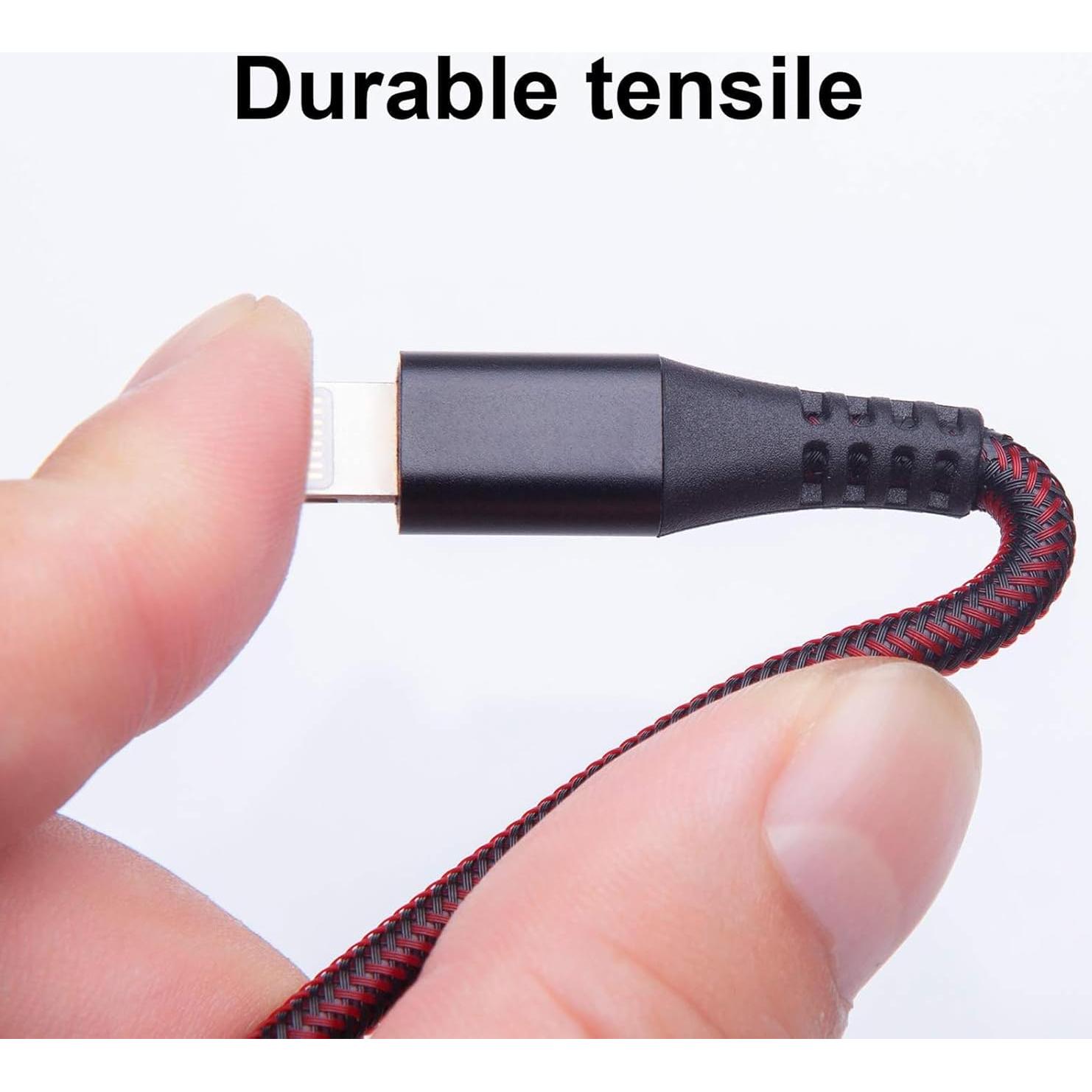 Paquete de 2 Cables de Carga USB Lightning BSTOEM 3m Rojo