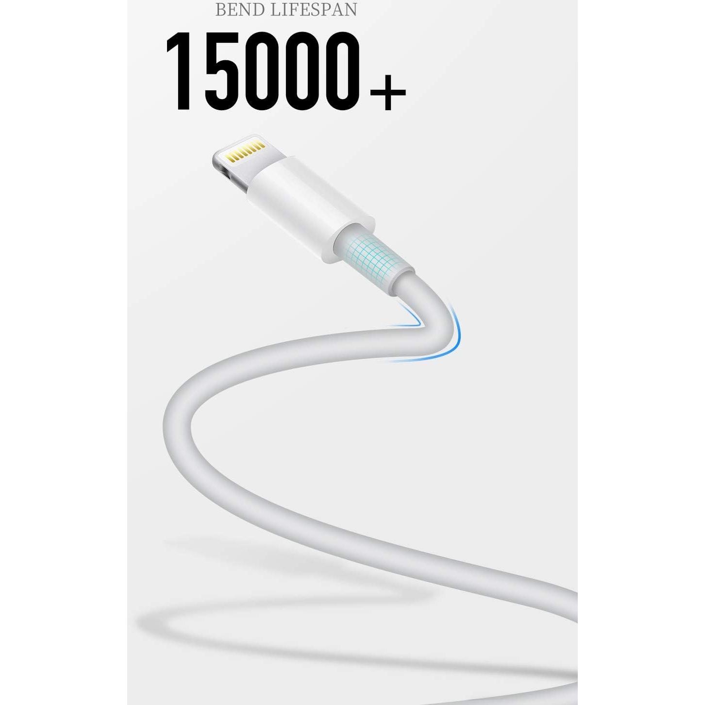 Cable de Carga Rápida Uzento Lightning 6 pies - 2 Paquetes