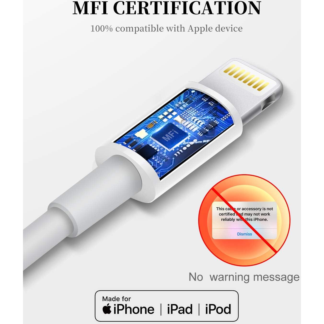 Cable de Carga Rápida Uzento Lightning 6 pies - 2 Paquetes