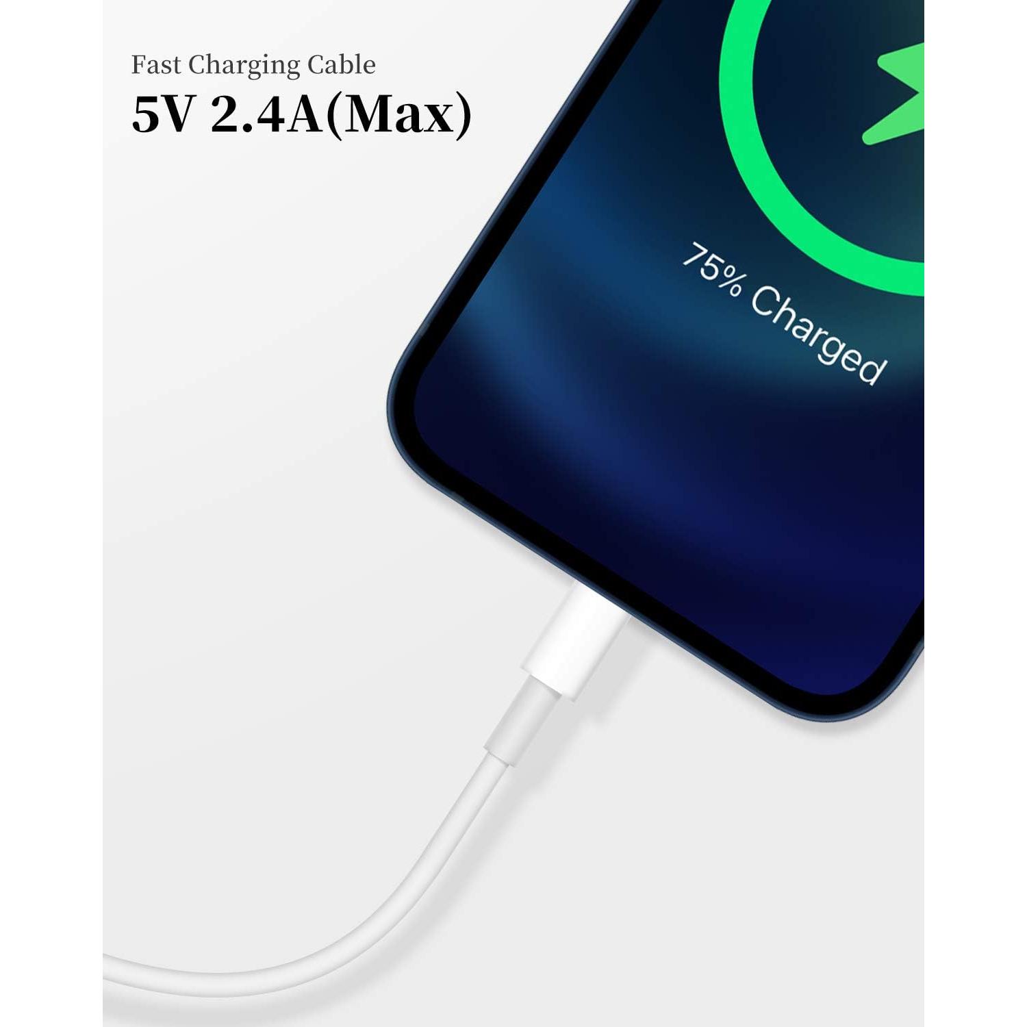 Cable de Carga Rápida Uzento Lightning 6 pies - 2 Paquetes