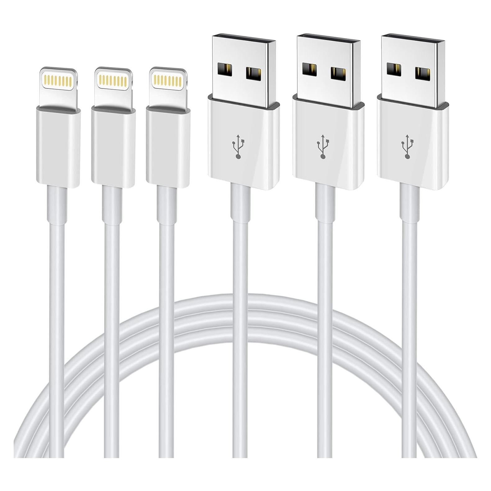 Cargador Lightning MFi Apple 3FT 3Pack Carga Rápida iPhone