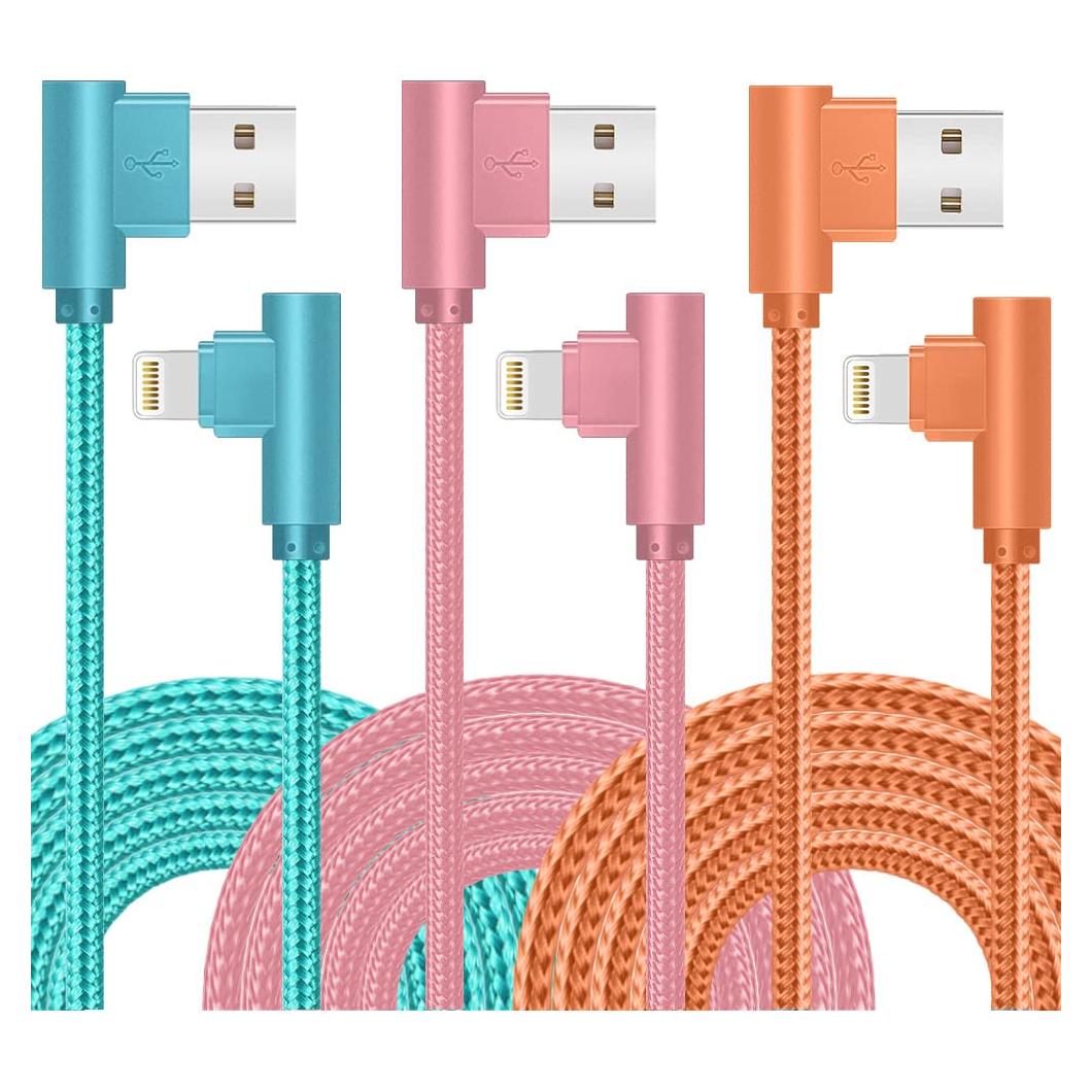 Cargador Lightning Exeric 3 Cables 10FT Nylon iPhone 14/13/12/11