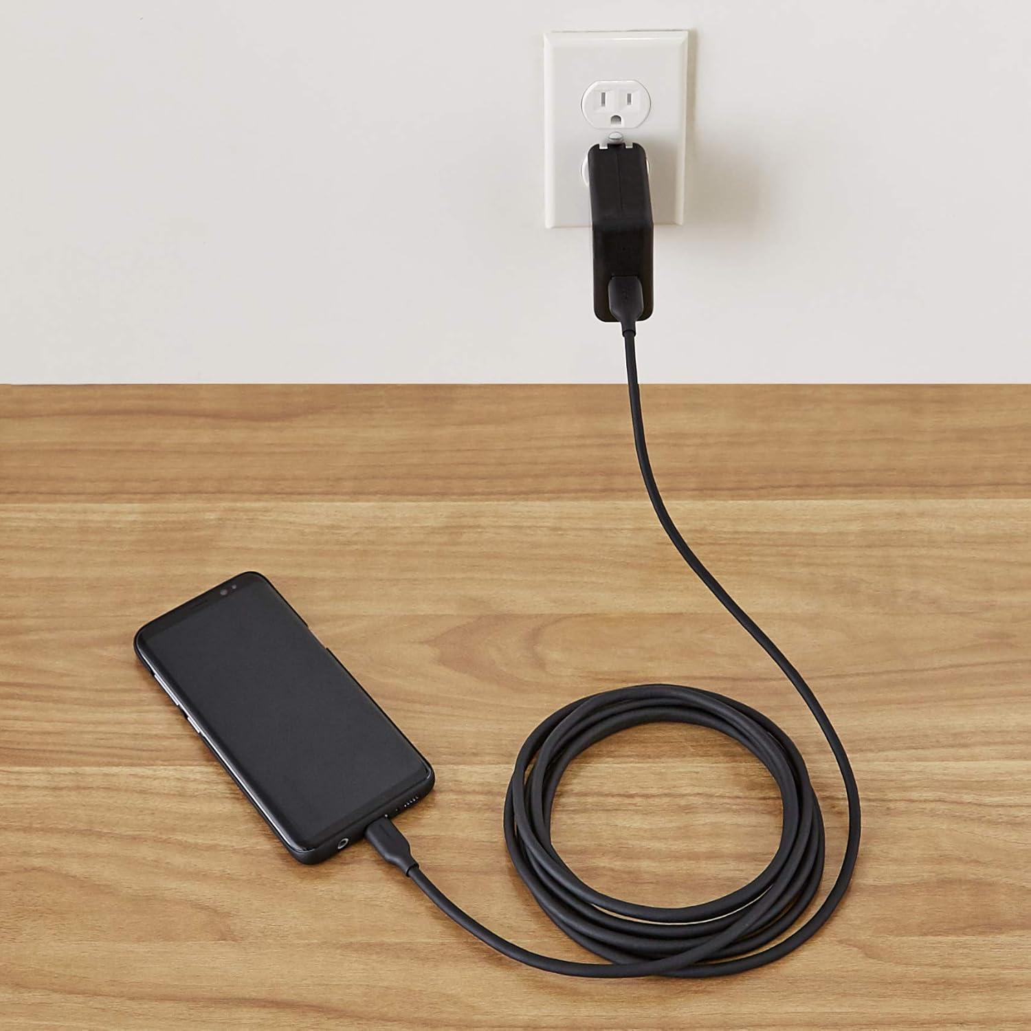 Cable de Carga Rápida USB-C a USB-A Amazon Basics 3.05m Negro