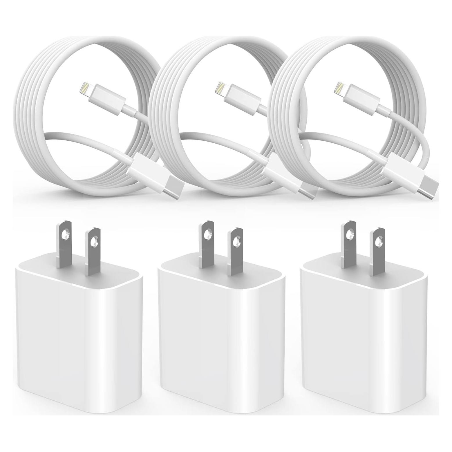 Cargador Rápido USB-C a Lightning GOOD EVER 6FT Paquete de 3