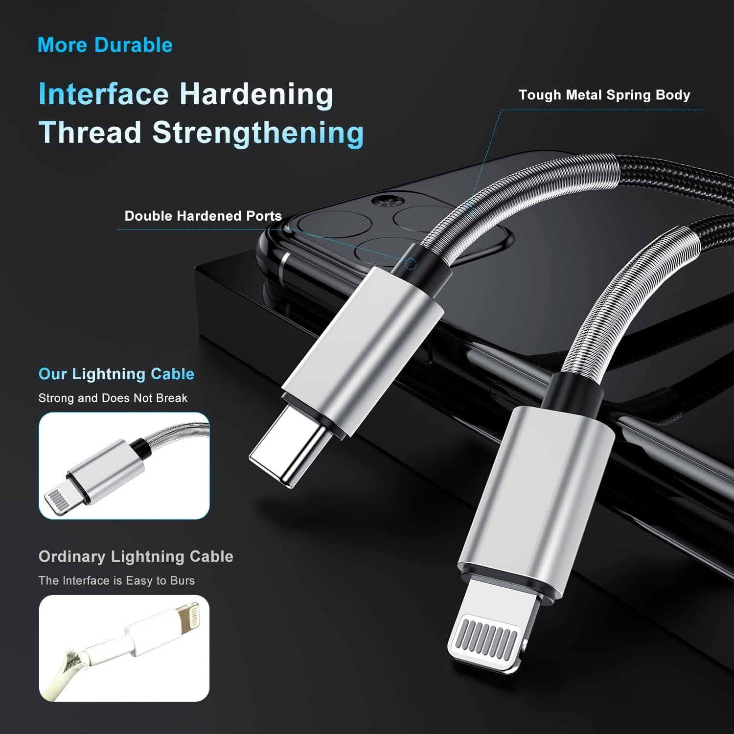 Paquete de 2 Cables de Carga Rápida 3A Kitminun 10 Pies