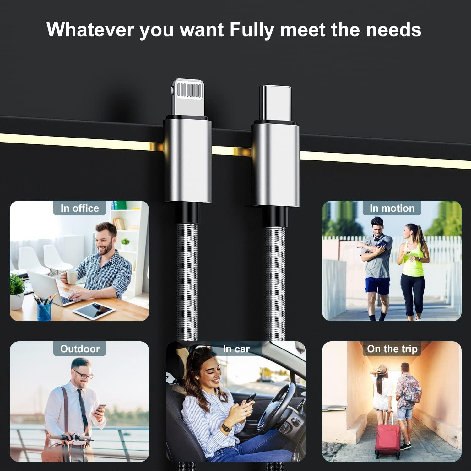 Paquete de 2 Cables de Carga Rápida 3A Kitminun 10 Pies