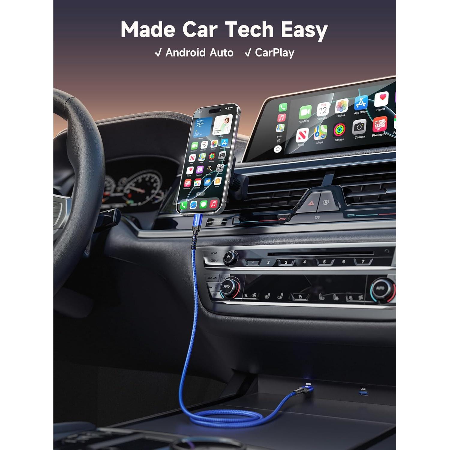 Cable USB C JSAUX 3-Pack 1m 2m 3m Carga Rápida 3.1A