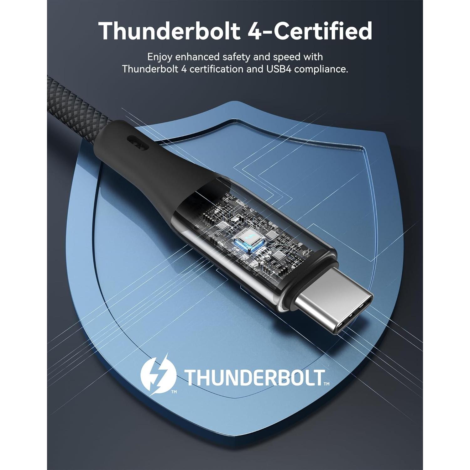 Cable Thunderbolt 4 MOKiN 1m USB-C 240W 40Gbps 8K/4K