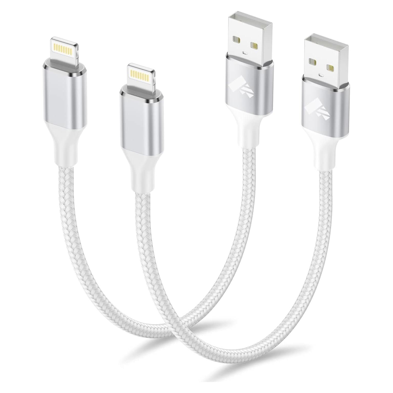 Cable de Carga Rápida Aioneus USB A a Lightning 1 Pie 2 Pack