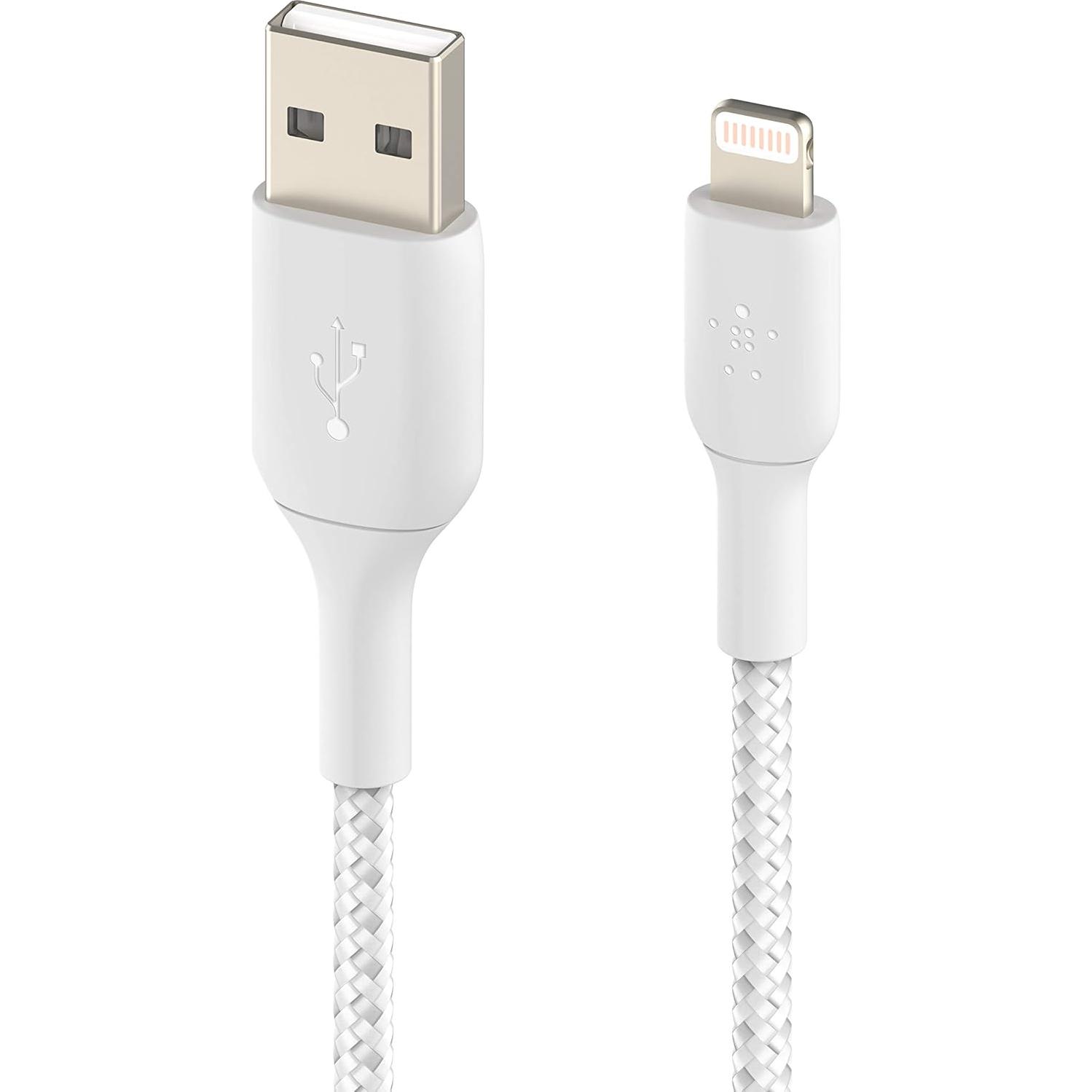 Cable Lightning trenzado Belkin BoostCharge 2M MFi Blanco