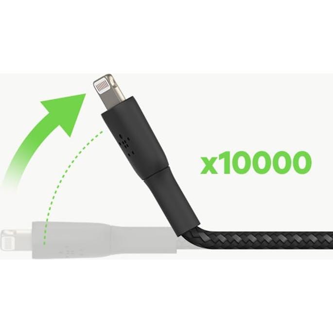 Cable Lightning trenzado Belkin BoostCharge 2M MFi Blanco