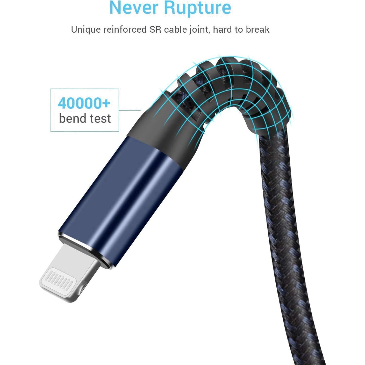 Cargador Lightning 1.83m MFi Apple Azul - SMALLElectric