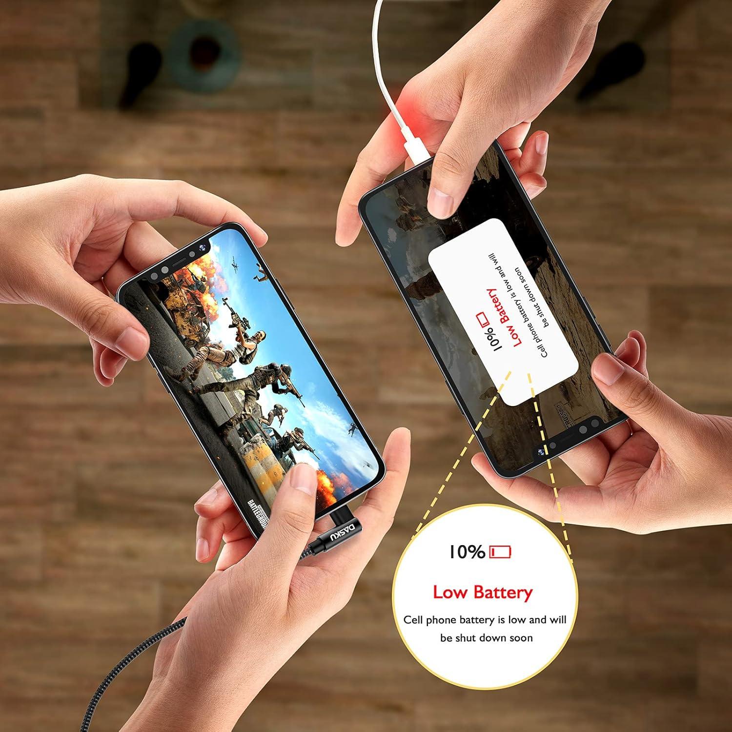 Cable de Carga 90 Grados Dasku 3m Nylon Compatible iPhone