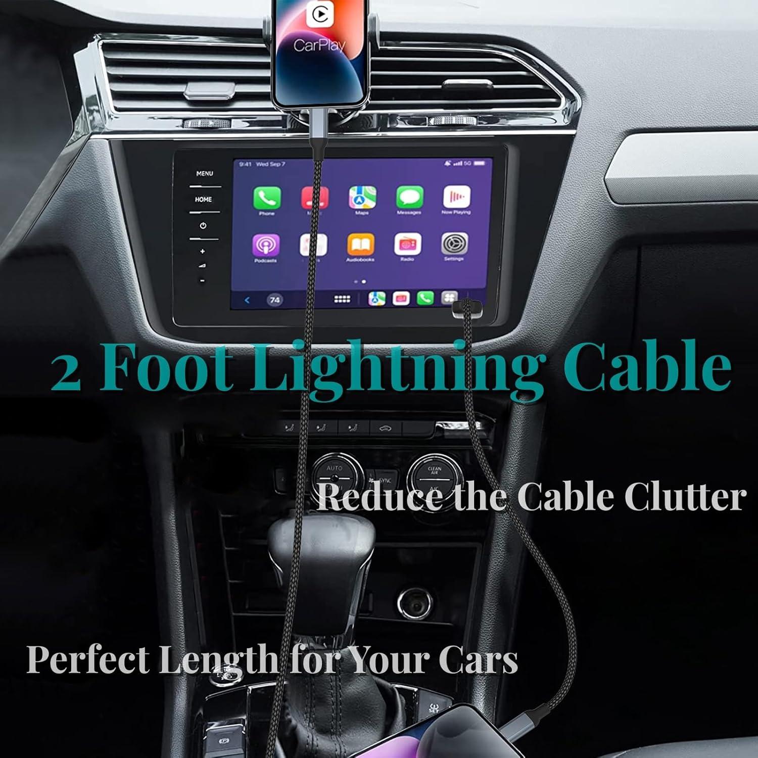 Cable de carga USB a Lightning Sailift 2 pies MFi - Paquete de 2