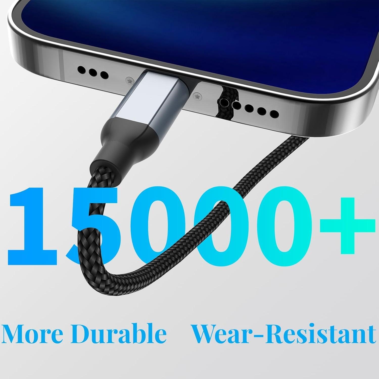 Cable de carga USB a Lightning Sailift 2 pies MFi - Paquete de 2