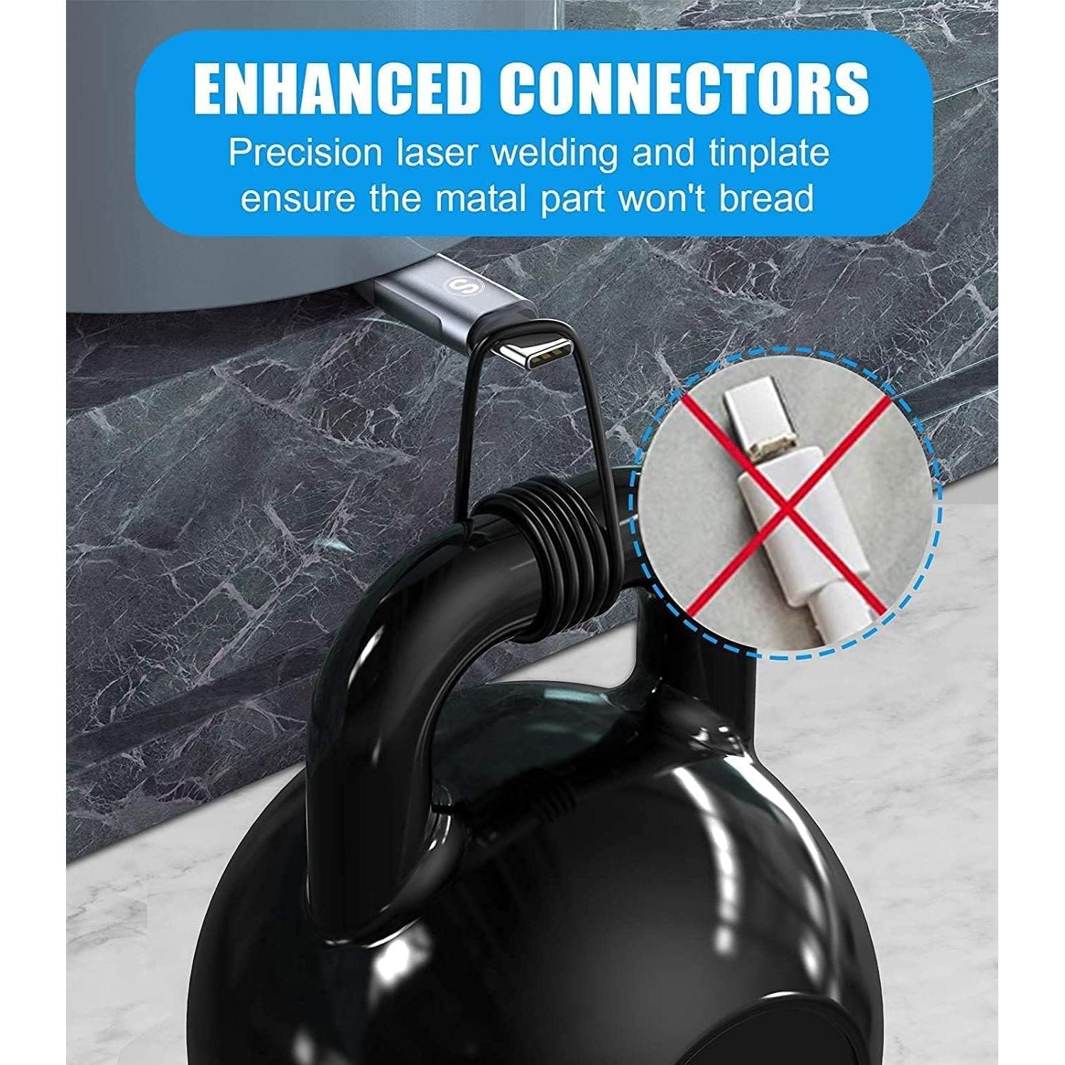 Cable de Carga USB Tipo C Sweguard 3-Pack 3.05m 2.01m 1.00m