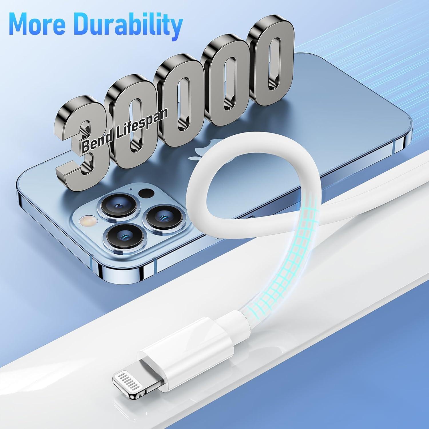 Cable de Cargador Lightning 1.83m Kitminun MFi para iPhone