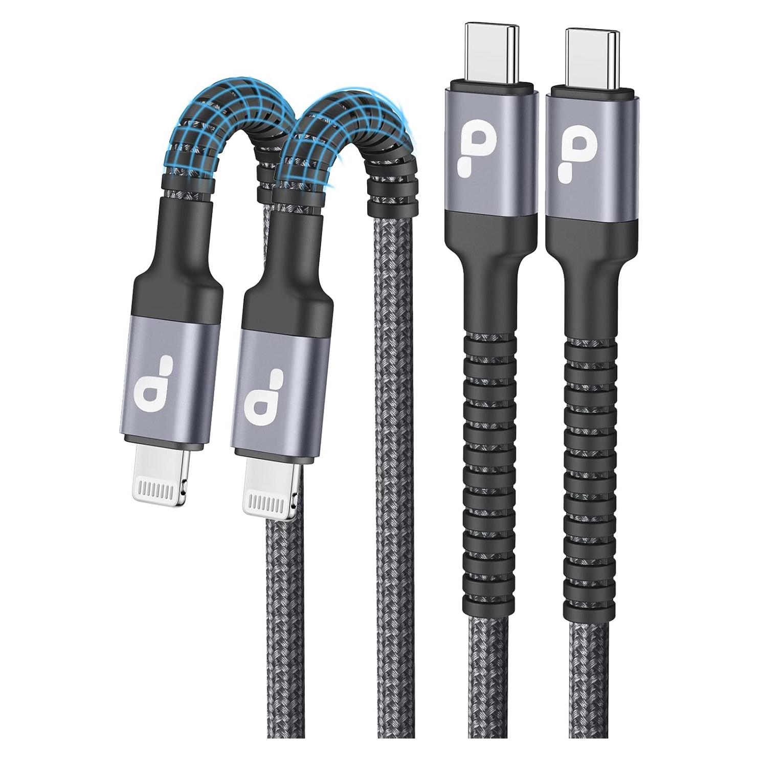 Cable USB C a Lightning 1.83M 2Pack PRAKIE Carga Rápida MFi