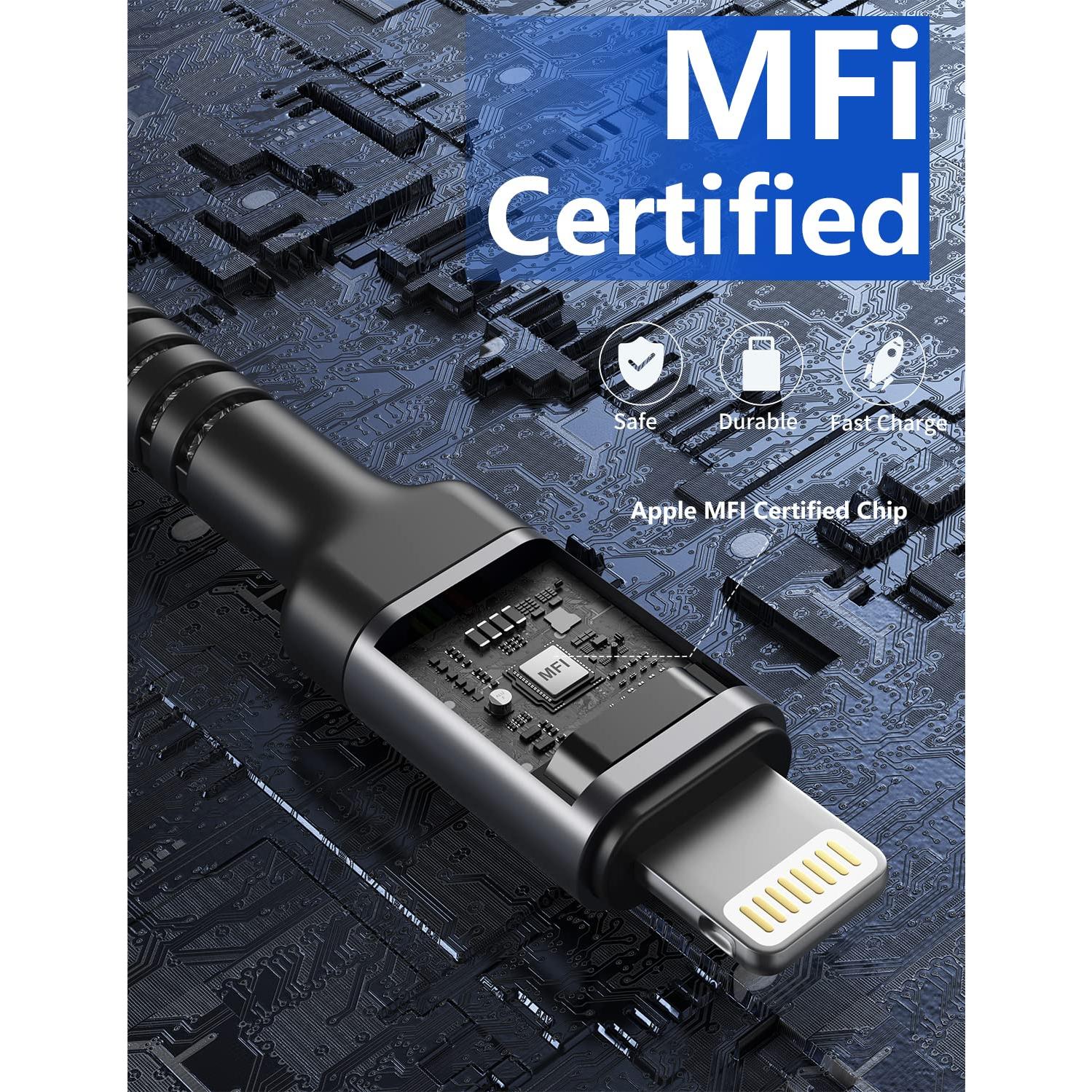 Cable USB C a Lightning 1.83M 2Pack PRAKIE Carga Rápida MFi