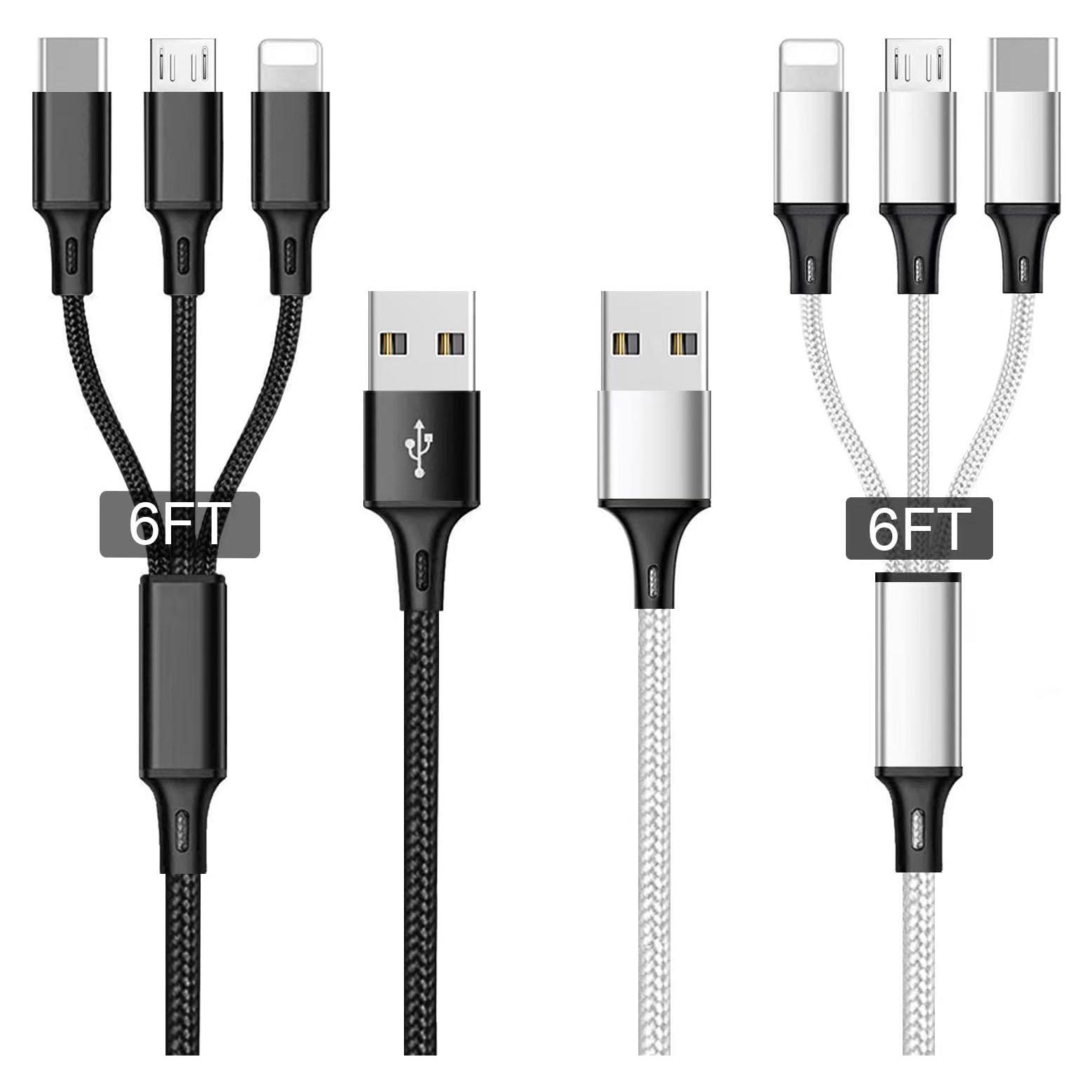 Cable de Carga 3 en 1 Souina USB 2M Rápido Type C/Micro USB