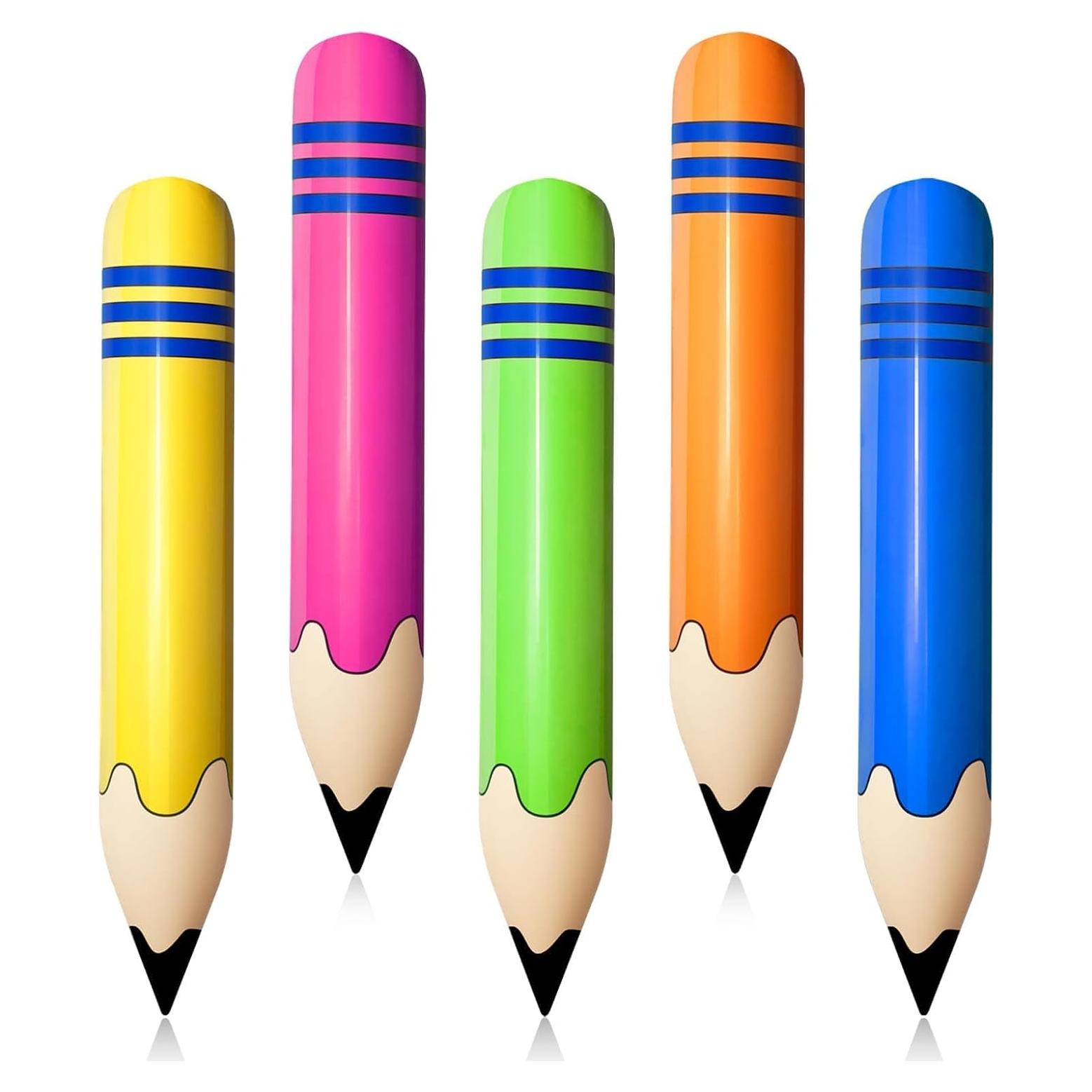 Globos Lápiz Inflables 5 Pcs Denylo Pro Decoración Fiesta