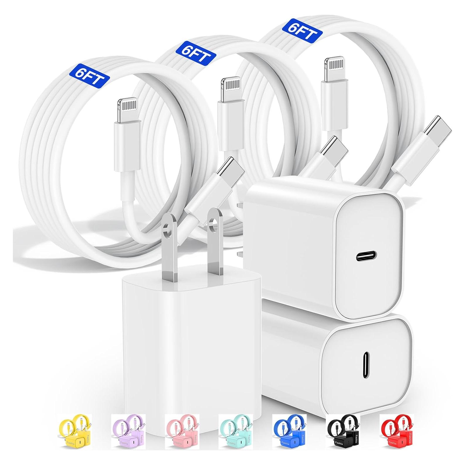 Cargador Rápido USB C 20W Fashia + Cable Lightning 6FT