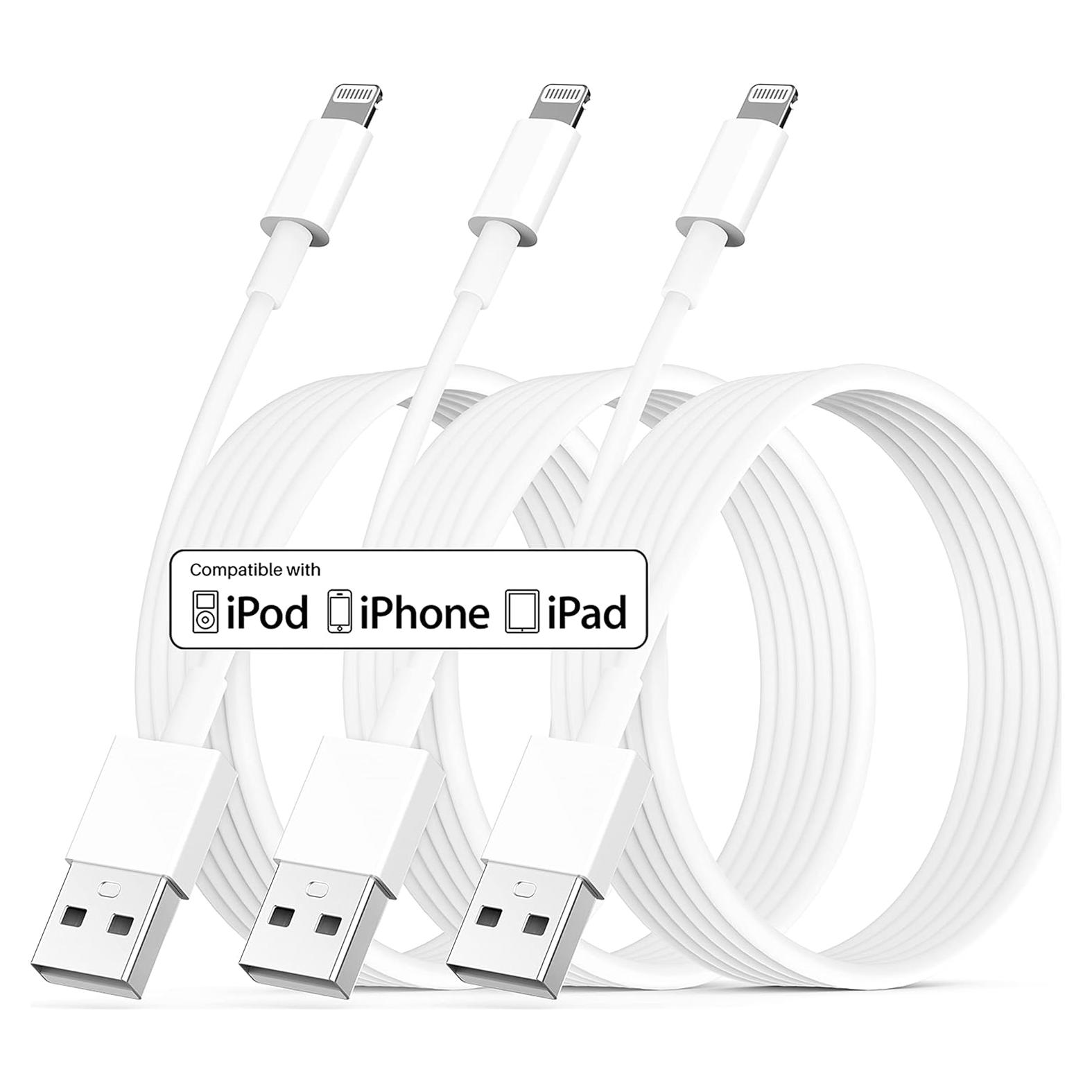 Cable de Cargador Lightning PGQBS 3Pack 9.14m Carga Rápida