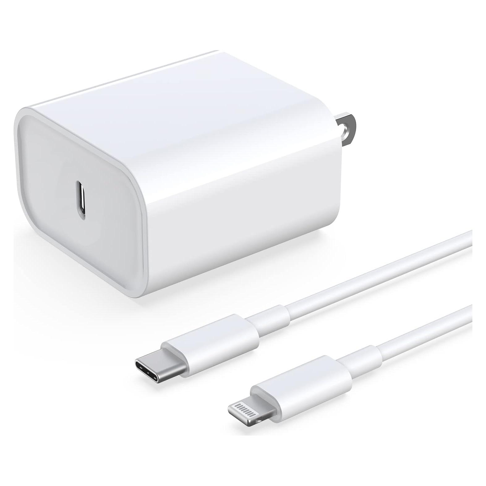 Cargador Rápido 20W USB C PD con Cable 6 pies para iPhone