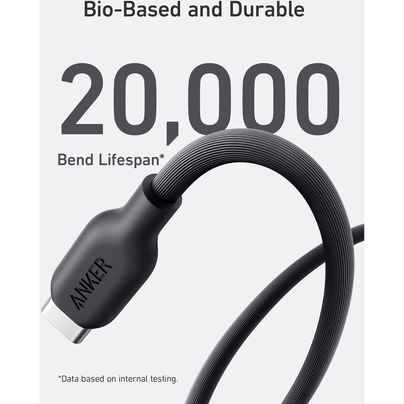 Cable USB C a Lightning Anker 1.83m MFi Biológico 2 Piezas