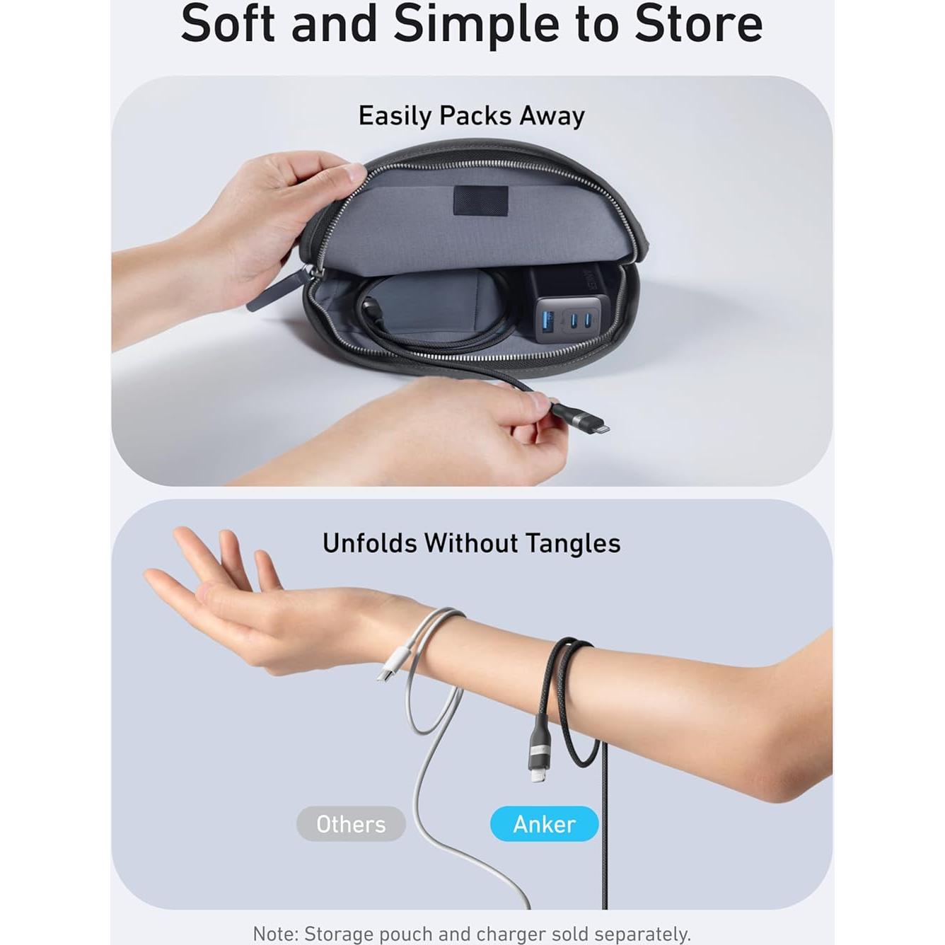 Cable USB C a Lightning Anker 91.44 cm trenzado reciclado