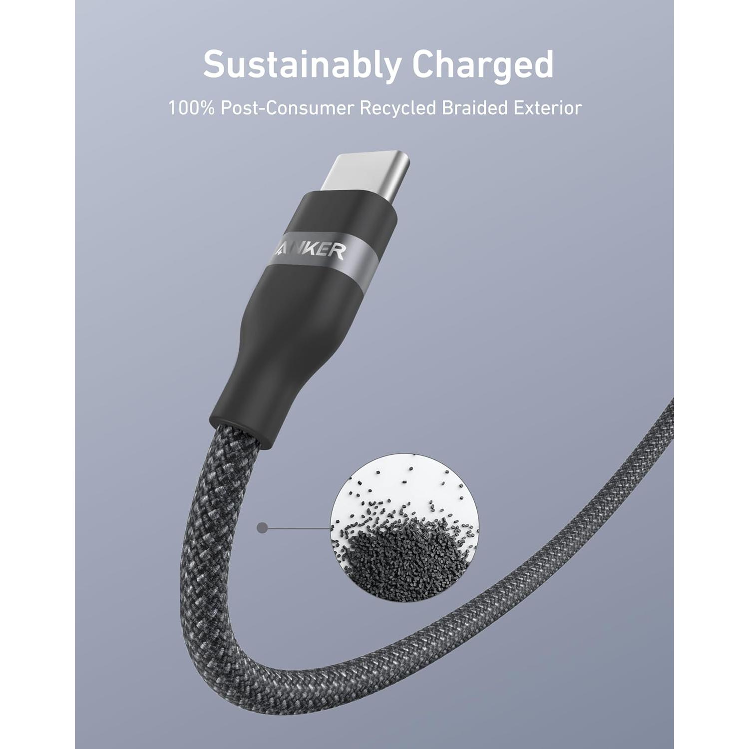 Cable USB C a Lightning Anker 91.44 cm trenzado reciclado