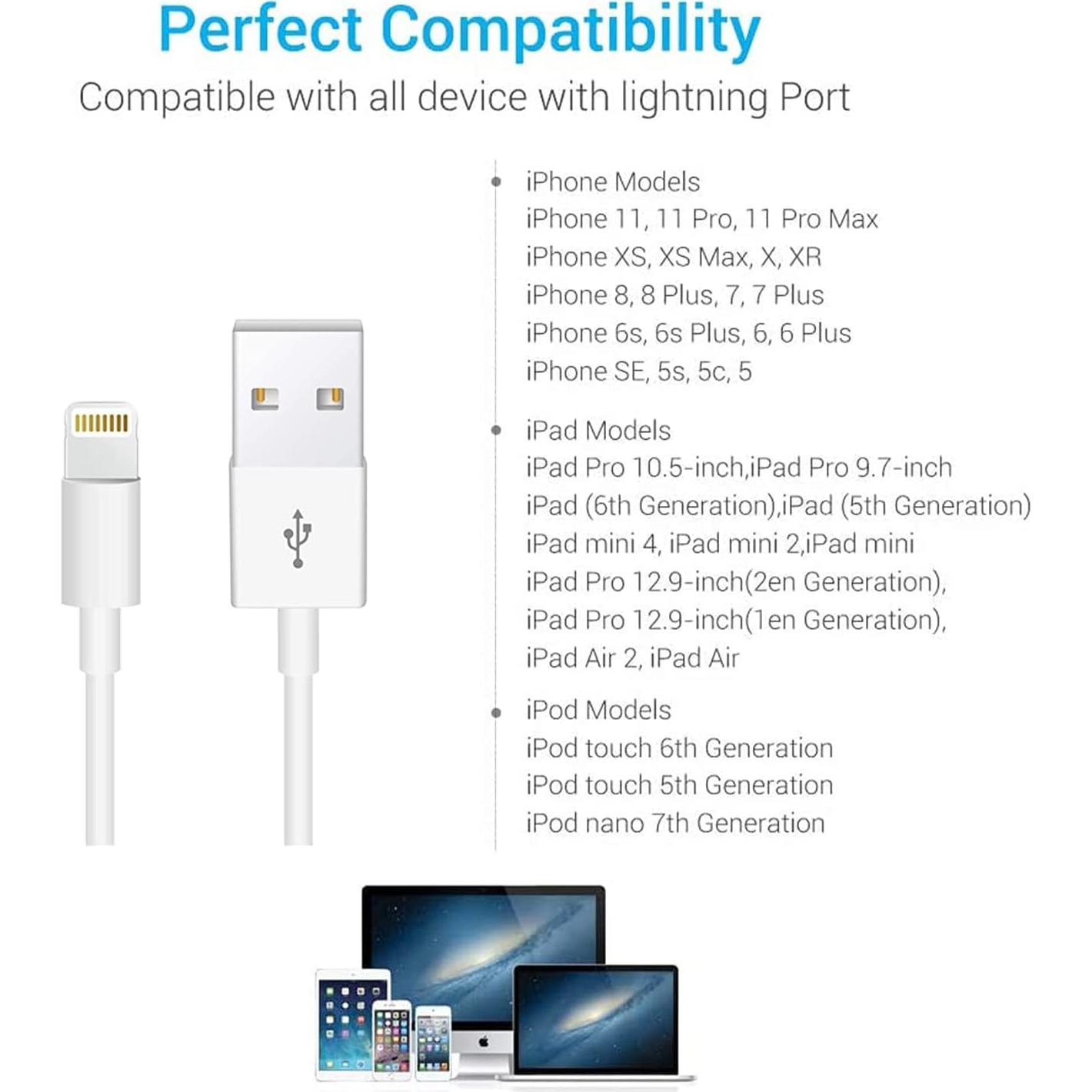 Cable Lightning a USB Mokories 2M MFi para iPhone y iPad
